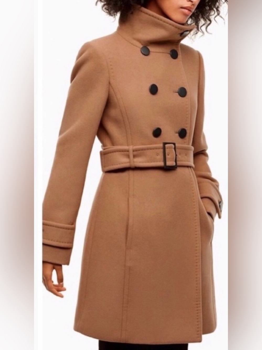 Aritzia Babaton Wool and Cashmere Blend Peacoat with belt